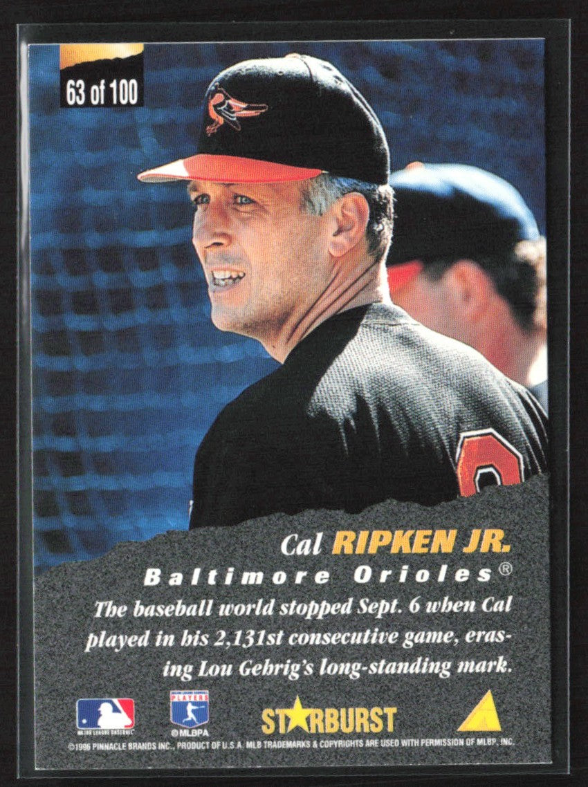 Cal Ripken Jr. 1996 Pinnacle Starburst The Naturals #63 Baltimore Orioles