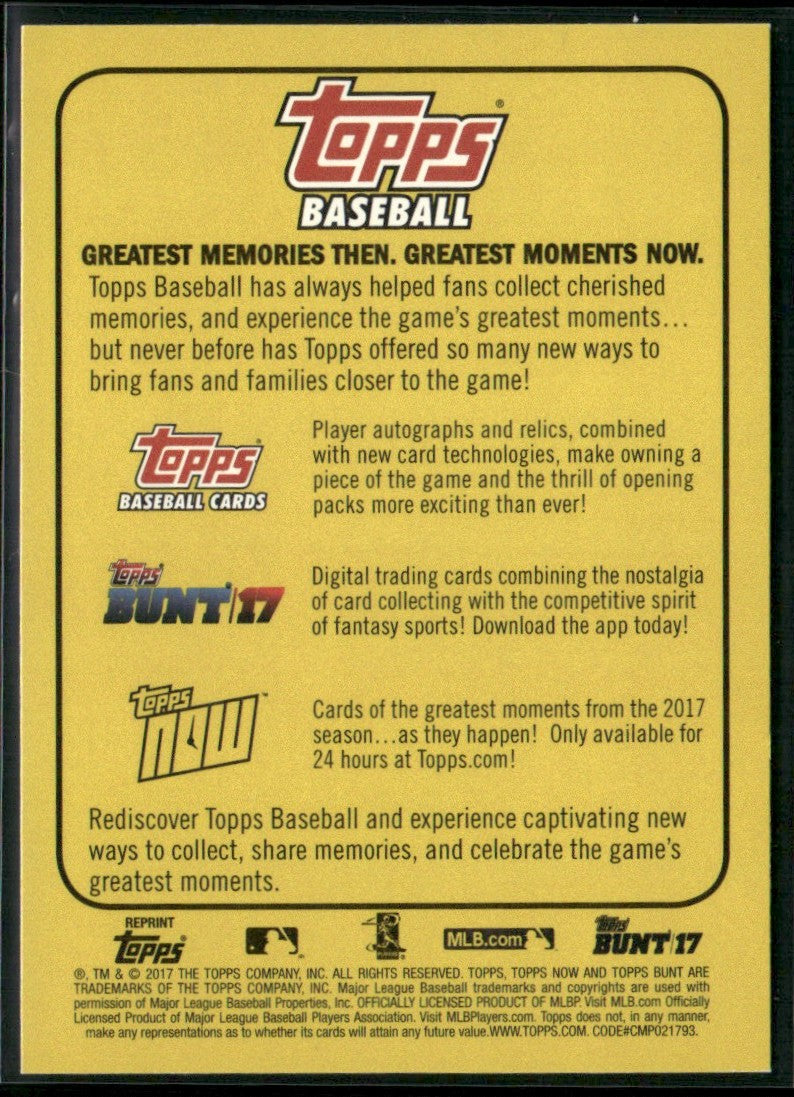 Hank Aaron 2017 Topps Reprint Rediscover Milwaukee Brewers
