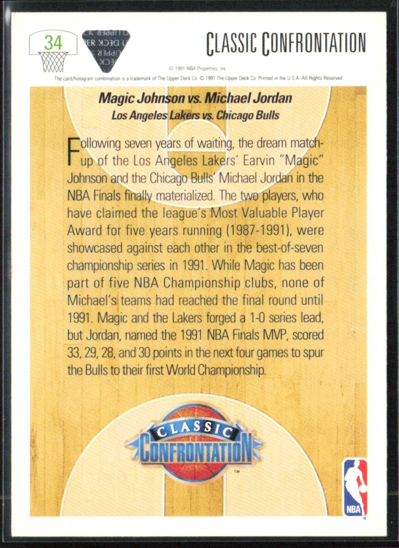 Michael Jordan Magic Johnson 1991 Upper Deck Classic Confrontation #34