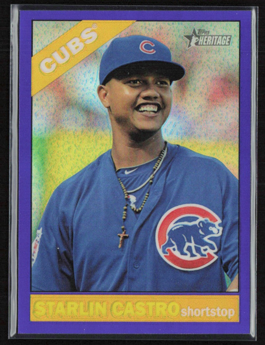 Starlin Castro 2015 Topps Heritage Chrome Purple Refractor #THC-494 Chicago Cubs