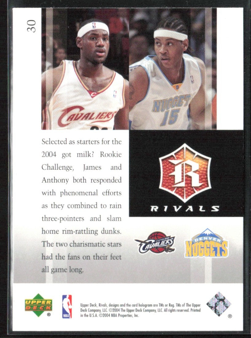 LeBron James/Carmelo Anthony 2004 Upper Deck Rivals #30