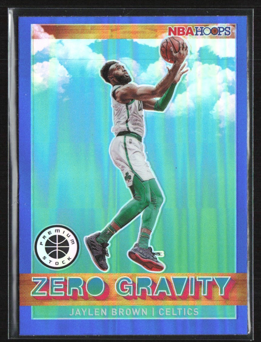 Jaylen Brown 2019 Panini NBA Hoops Premium Stock Zero Gravity Blue Prizm #13