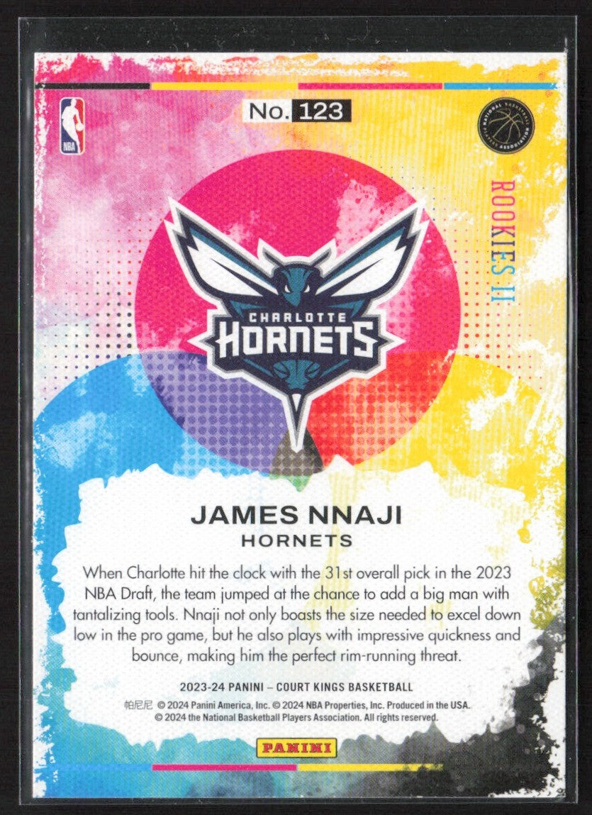 James Nnaji 2023 Panini Court Kings RC #123 Charlotte Hornets