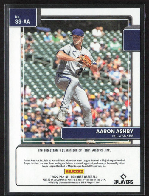 Aaron Ashby 2022 Donruss Signature Series AUTO #SS-AA Milwaukee Brewers