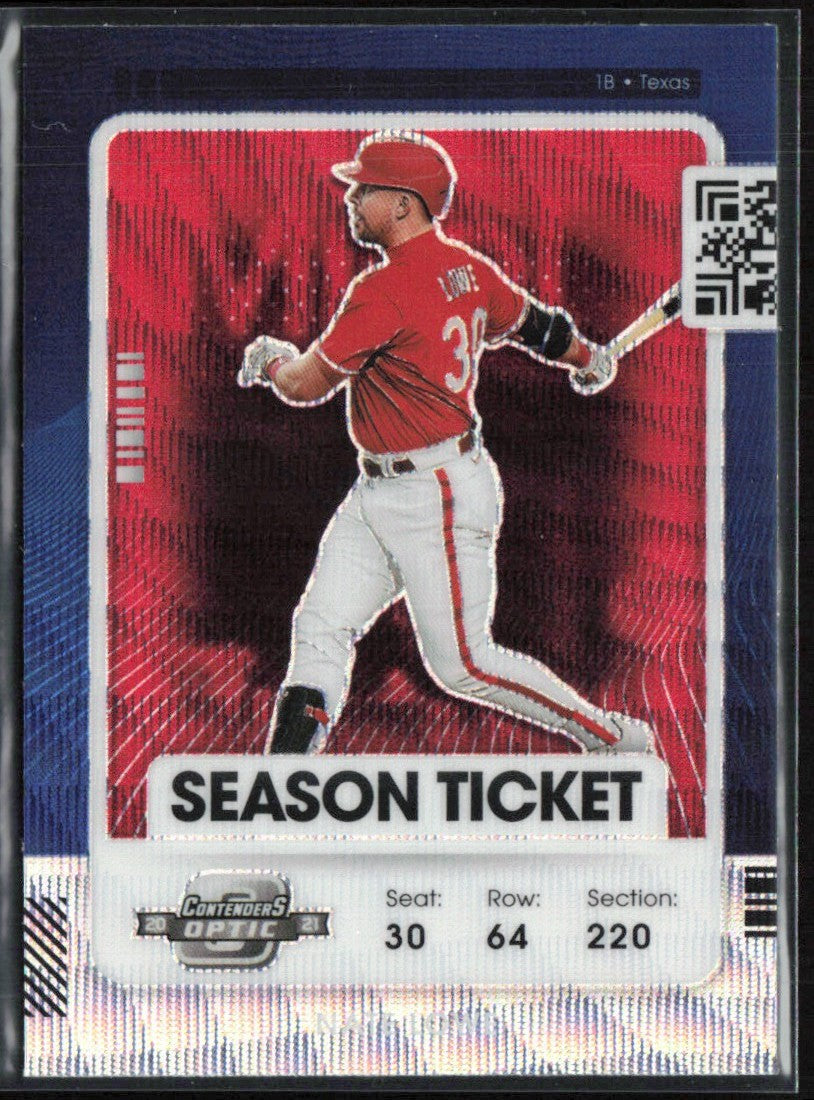 Nate Lowe 2021 Panini Contenders Blue Wave #13 Texas Rangers