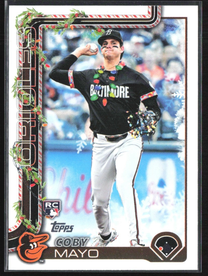 Coby Mayo 2025 Topps Holiday Christmas Lights SP RC #H118 Baltimore Orioles