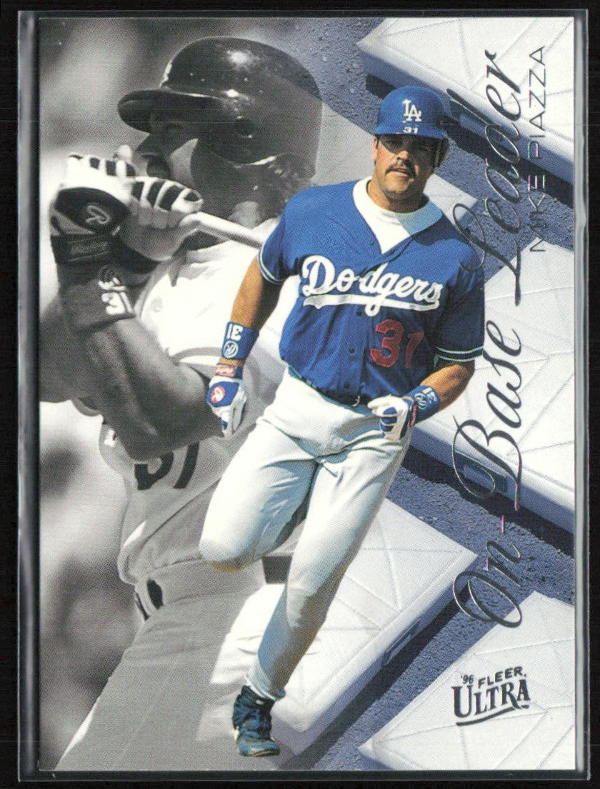 Mike Piazza 1996 Fleer Ultra On-Base Leader #7 Los Angeles Dodgers