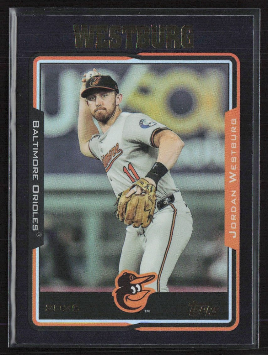 Jordan Westburg 2025 Topps Archives 2005 Black Foilboard #296 Baltimore Orioles