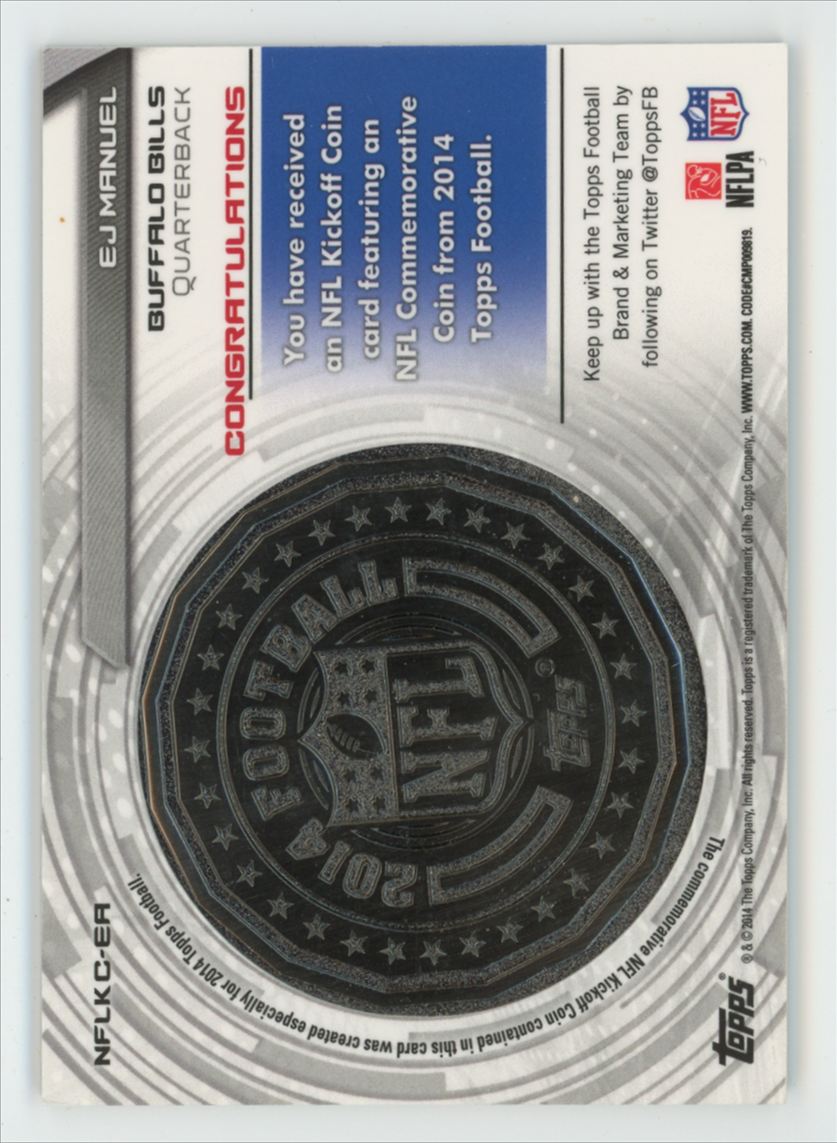 EJ Manuel 2014 Topps Kickoff Medallion Coin #NFLKC-EA Buffalo Bills