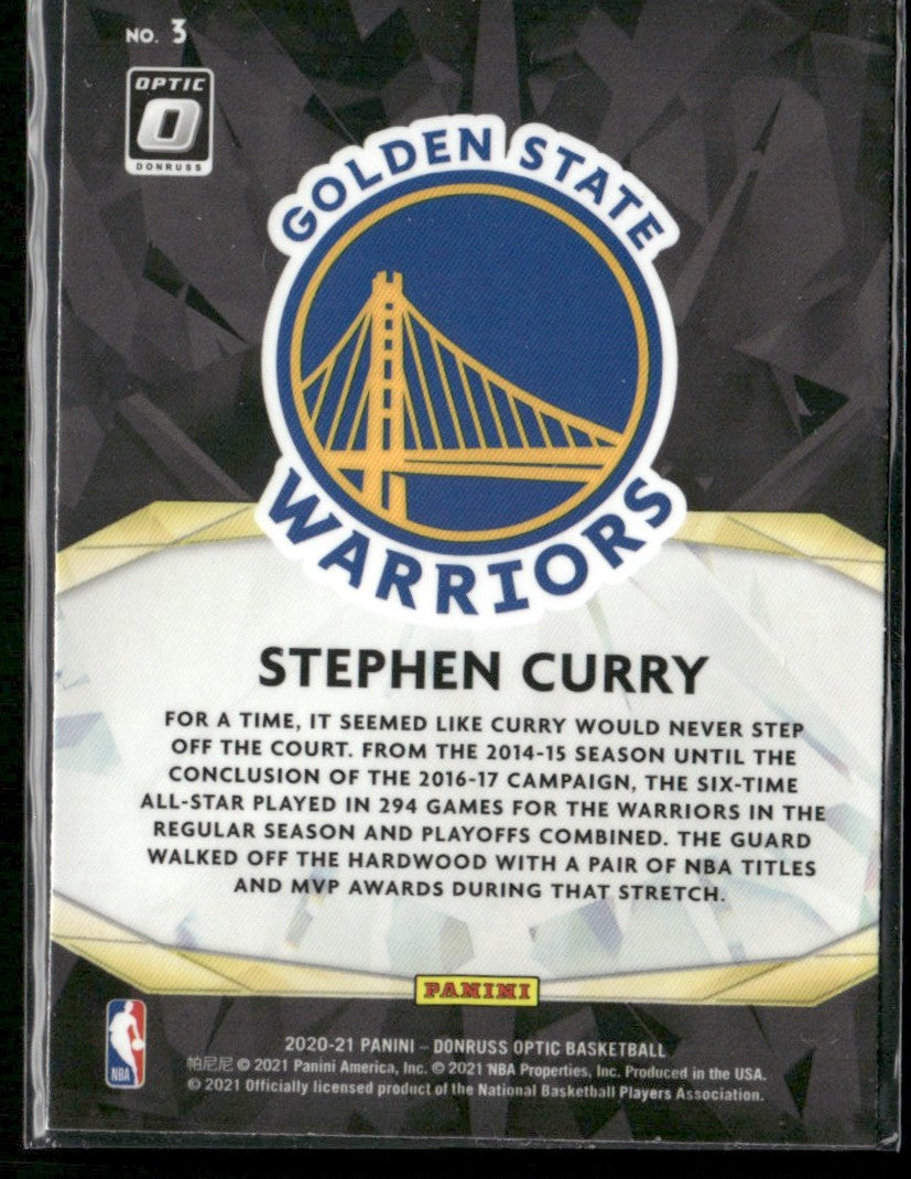 Stephen Curry 2020 Donruss Optic Winner Stays #3 Golden State Warriors