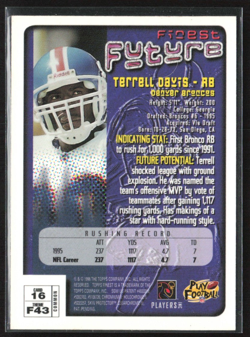 Terrell Davis 1996 Topps Finest #16 Denver Broncos