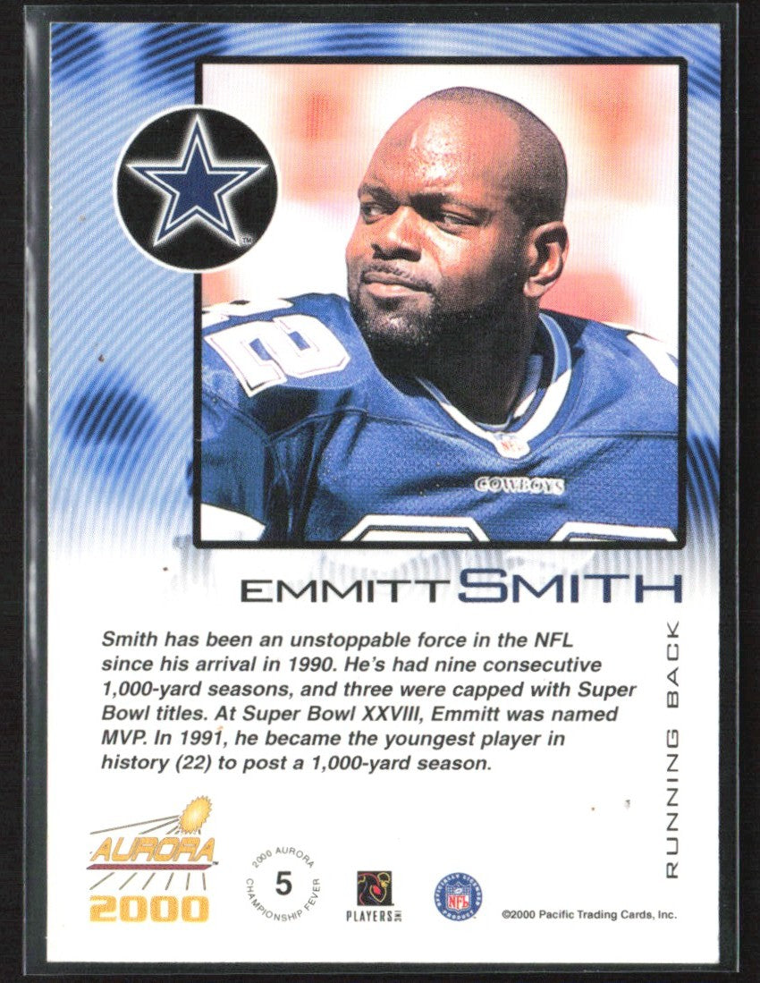 Emmitt Smith 2000 Pacific Aurora Championship Fever #5 Dallas Cowboys