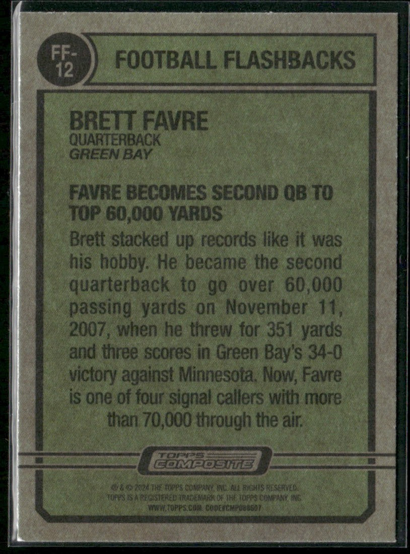 Brett Favre 2024 Topps Composite Flashbacks 1974 #FF-12 Green Bay Packers
