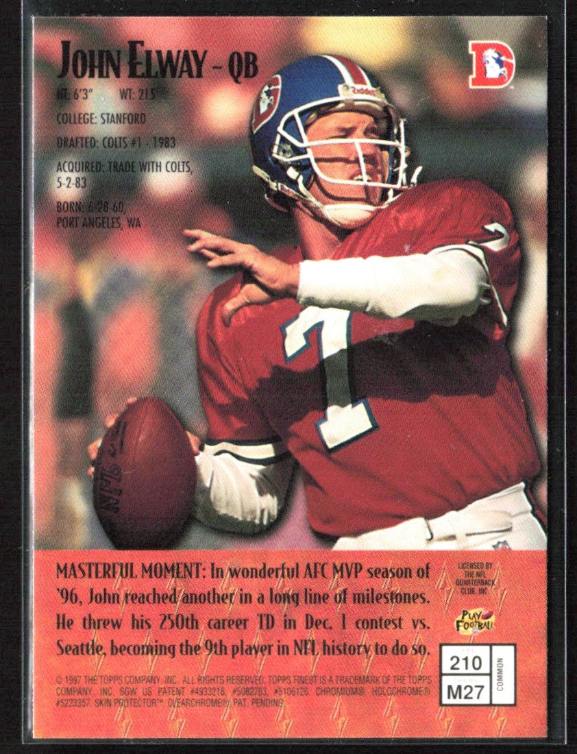 John Elway 1997 Topps Finest Masters #210 Denver Broncos