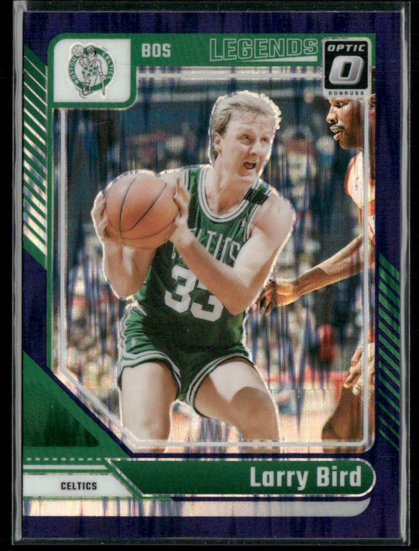 Larry Bird 2024 Donruss Optic Purple Shock Prizm #243 Boston Celtics