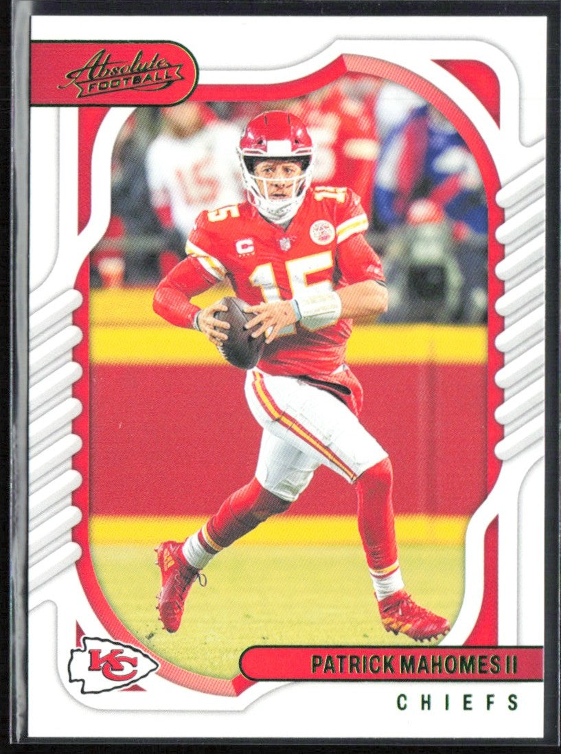 Patrick Mahomes II 2022 Panini Absolute Green #38 Kansas City Chiefs