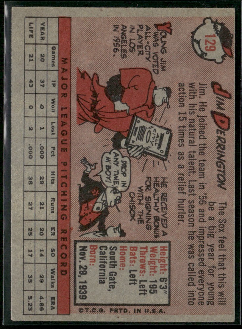 Jim Derrington 1958 Topps #129 Chicago White Sox