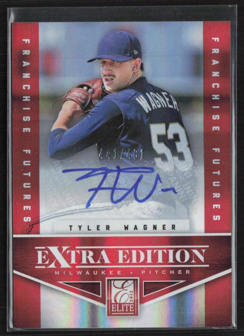 Tyler Wagner 2012 Panini Elite Extra Edition AUTO /481 #52 Milwaukee Brewers