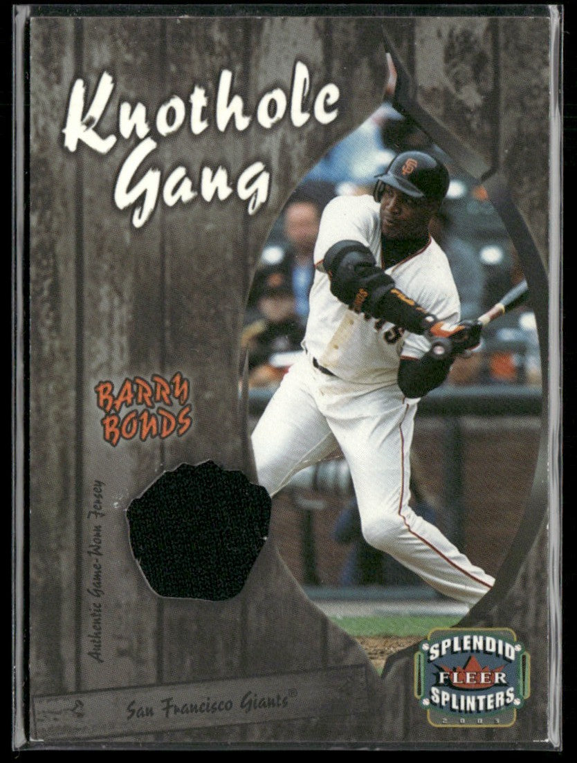 Barry Bonds 2023 Fleer Splendid Splinters Knothole Gang Game Worn Jersey #BB-KG
