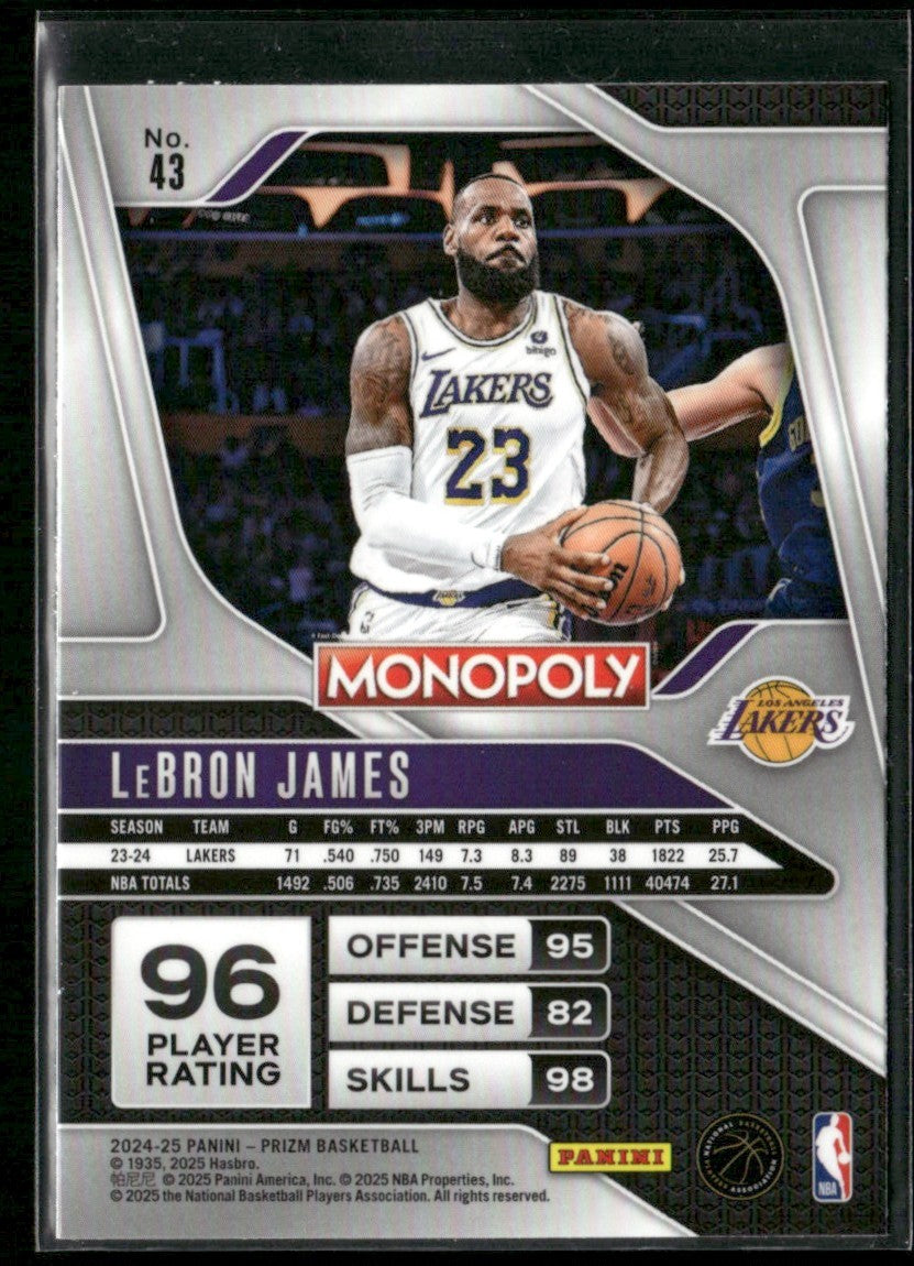 LeBron James 2024 Panini Prizm Monopoly #43 Los Angeles Lakers