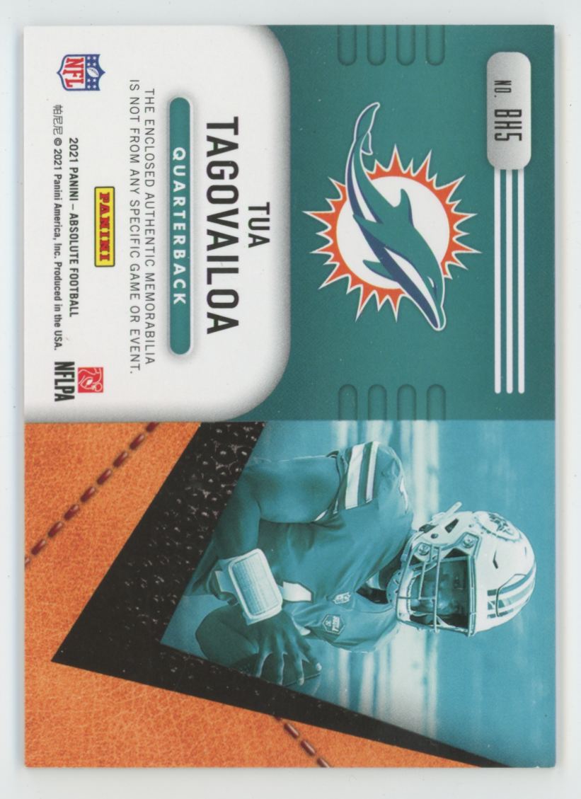 Tua Tagovailoa 2021 Panini Absolute Ball Hoggs Jersey #BH5 Miami Dolphins