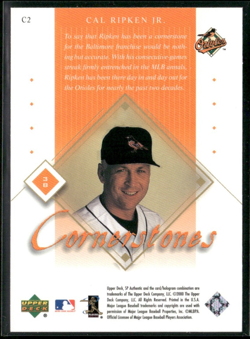 Cal Ripken Jr. 2000 SP Authentic Cornerstones #C2 Baltimore Orioles