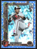 Tomoyuki Sugano 2025 Topps Holiday Blue Holiday Lights RC #H137