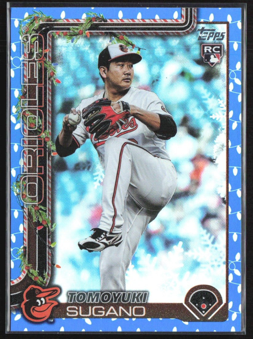 Tomoyuki Sugano 2025 Topps Holiday Blue Holiday Lights RC #H137