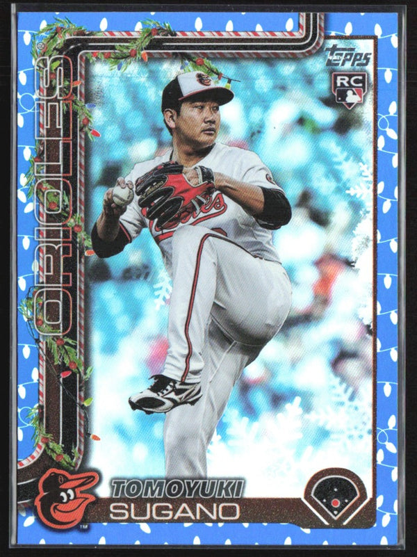 Tomoyuki Sugano 2025 Topps Holiday Blue Holiday Lights RC #H137