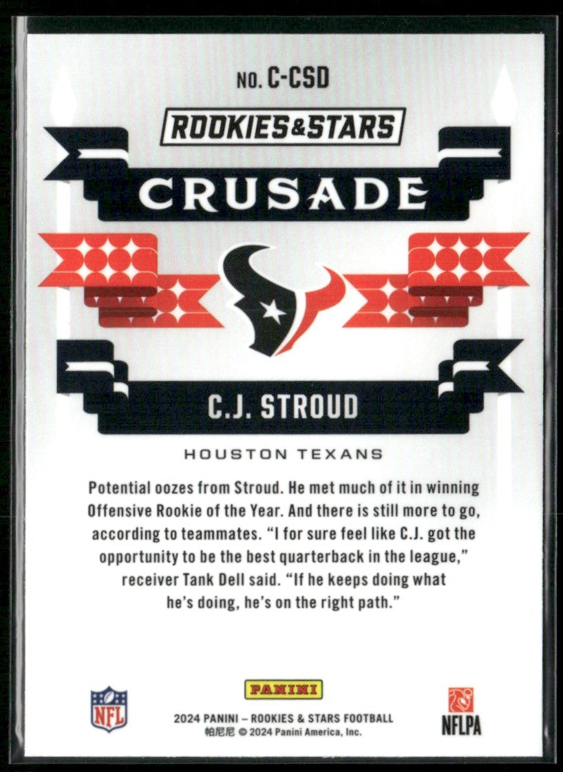C.J. Stroud 2024 Panini Rookies & Stars Crusade Red Plaid #C-CSD Houston Texans