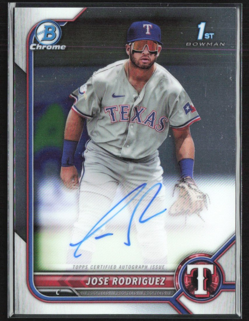 Jose Rodriguez 2022 Bowman Chrome 1st AUTO #CPA-JRZ Texas Rangers