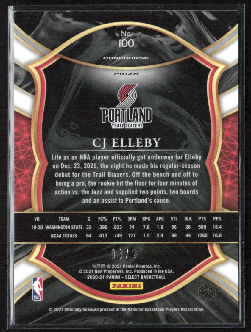 CJ Elleby 2020 Panini Select Concourse Blue Disco RC /25 #100