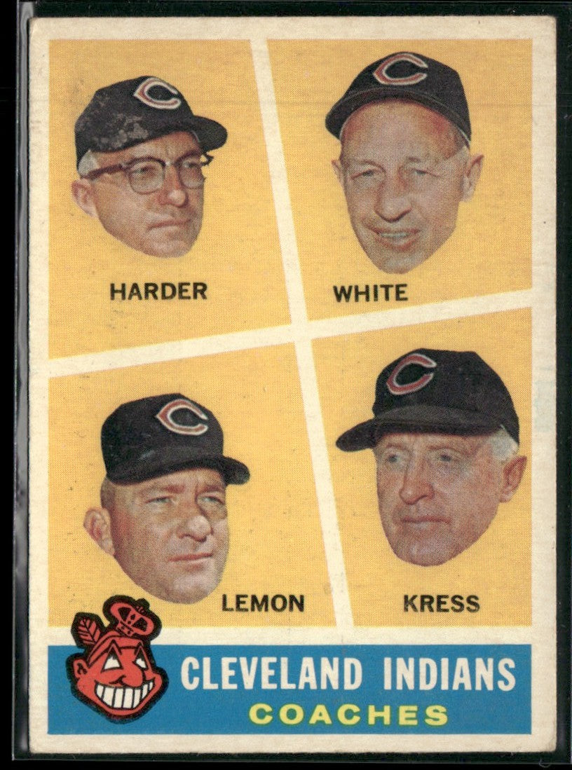 Harder/White/Lemon/Kress 1960 Topps Coaches #460 Cleveland Indians