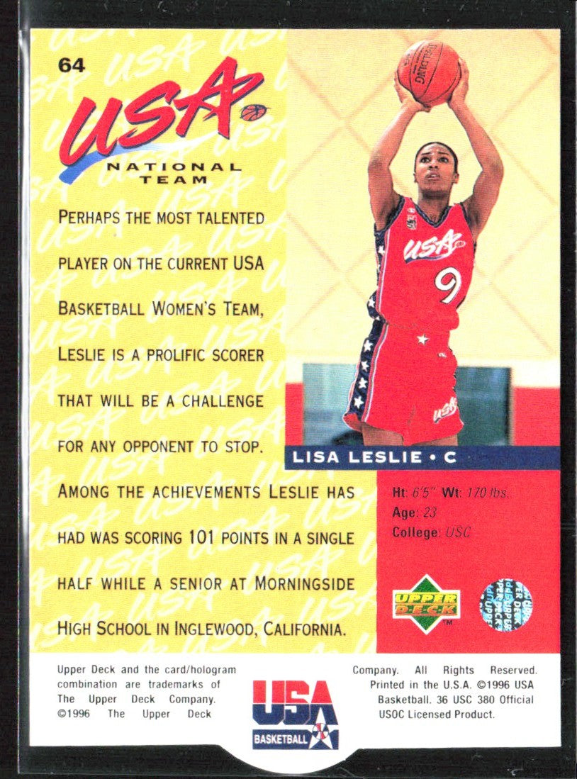 Lisa Leslie 1996 Upper Deck USA #64 USA