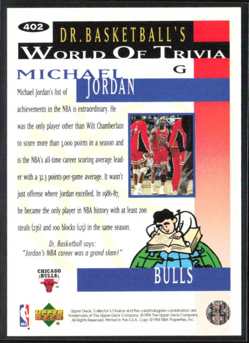 Michael Jordan 1994 Collector's Choice He's Back #402 Chicago Bulls