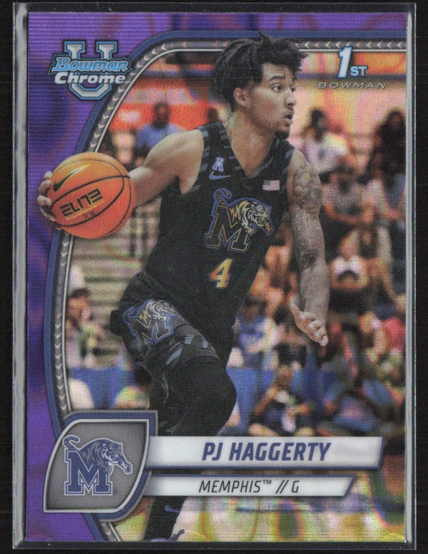 PJ Haggerty 2024 Bowman U Chrome Purple Lava Refractor #59 Memphis Tigers