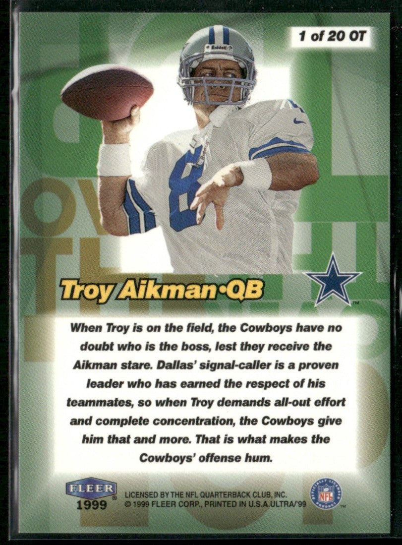 Troy Aikman 1999 Fleer Ultra Over the Top #1OT Dallas Cowboys