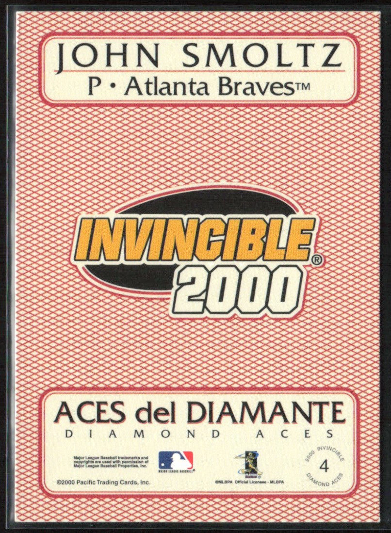 John Smoltz 2000 Pacific Invincible Diamond Aces #4 Atlanta Braves