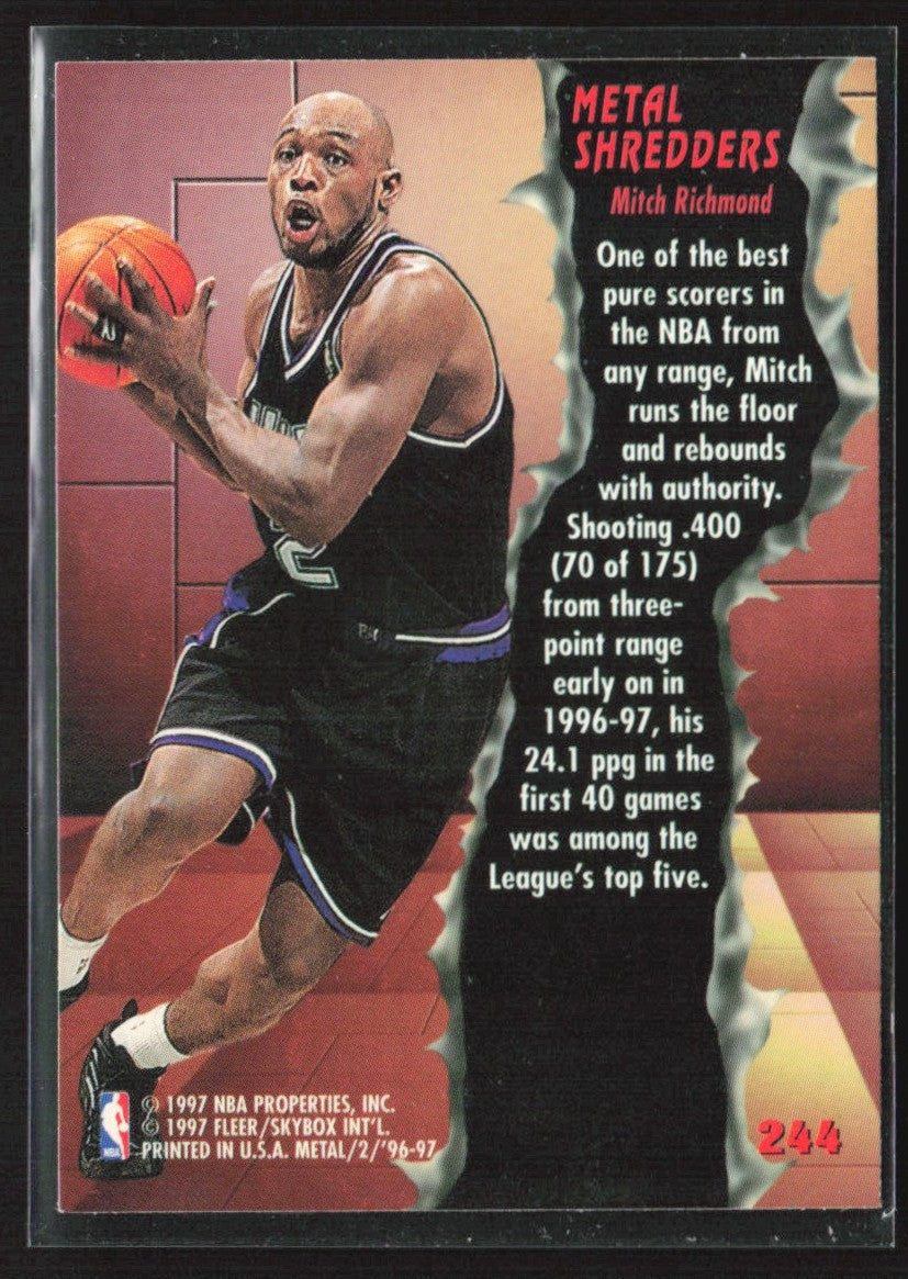Mitch Richmond 1996 Fleer Metal #244 Sacramento Kings