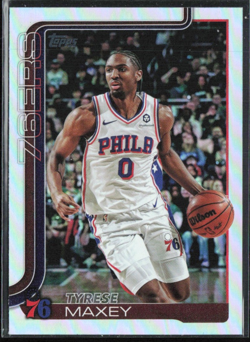 Tyrese Maxey 2025 Topps Rainbow Foil #21 Philadelphia 76ers