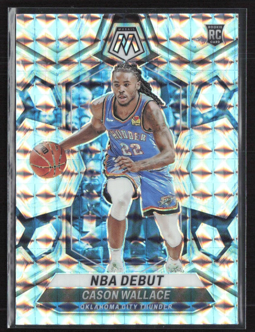 Cason Wallace 2023 Panini Mosaic NBA Debut Mosaic Prizm RC #258