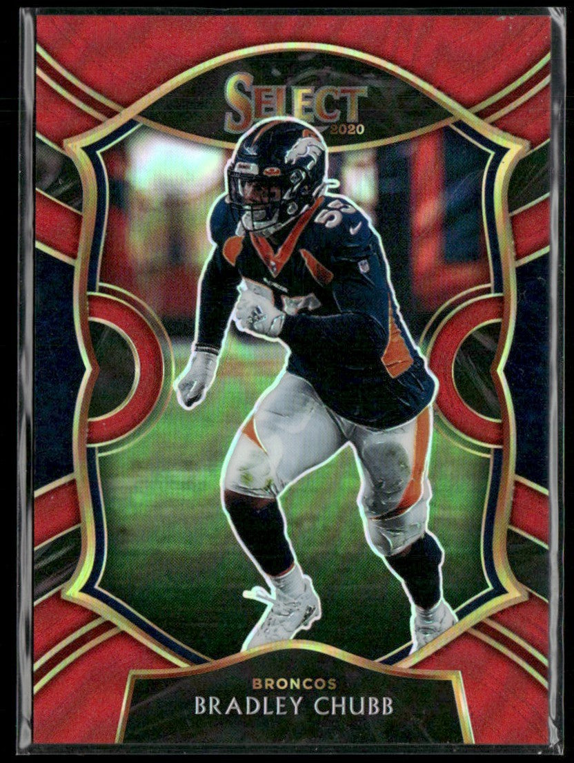 Bradley Chubb 2020 Panini Select Concourse Red Prizm /99 #34 Denver Broncos