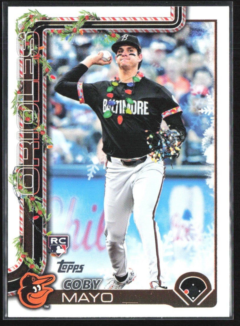 Coby Mayo 2025 Topps Holiday Christmas Lights SP RC #H118 Baltimore Orioles
