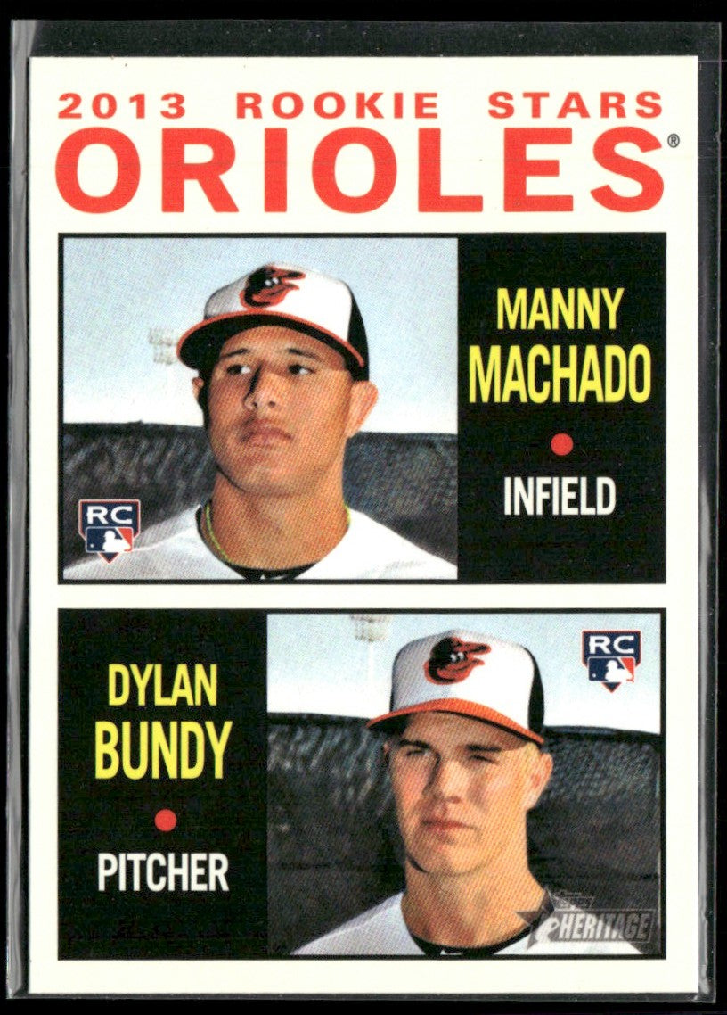 Manny Machado/Dylan Bundy 2013 Topps Heritage RC #201 Baltimore Orioles