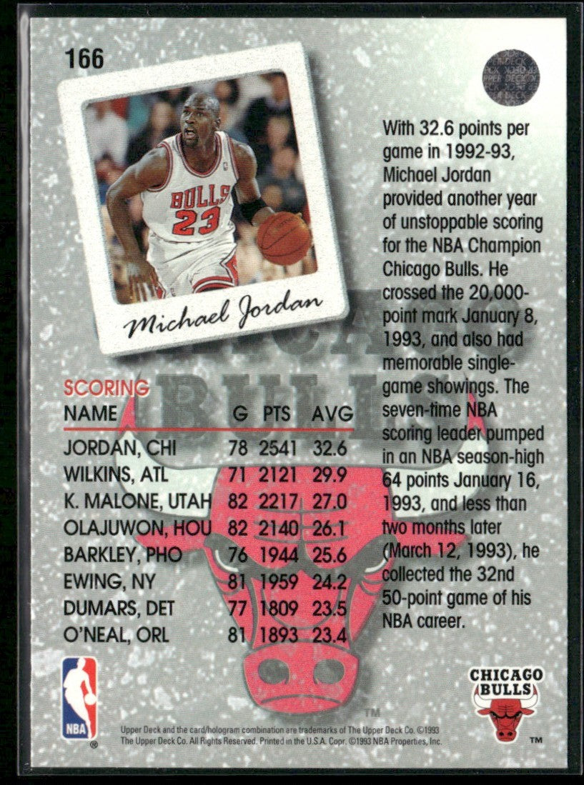 Michael Jordan 1993 Upper Deck #166 Chicago Bulls