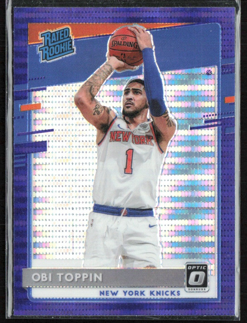 Obi Toppin 2020 Donruss Optic Blue Pulsar Prizm RC #158 New York Knicks