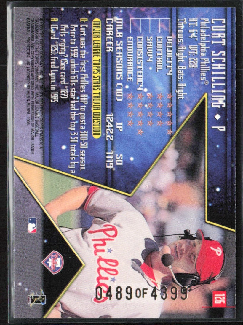 Curt Schilling 1998 Topps Stars Silver /4399 #126 Philadelphia Phillies