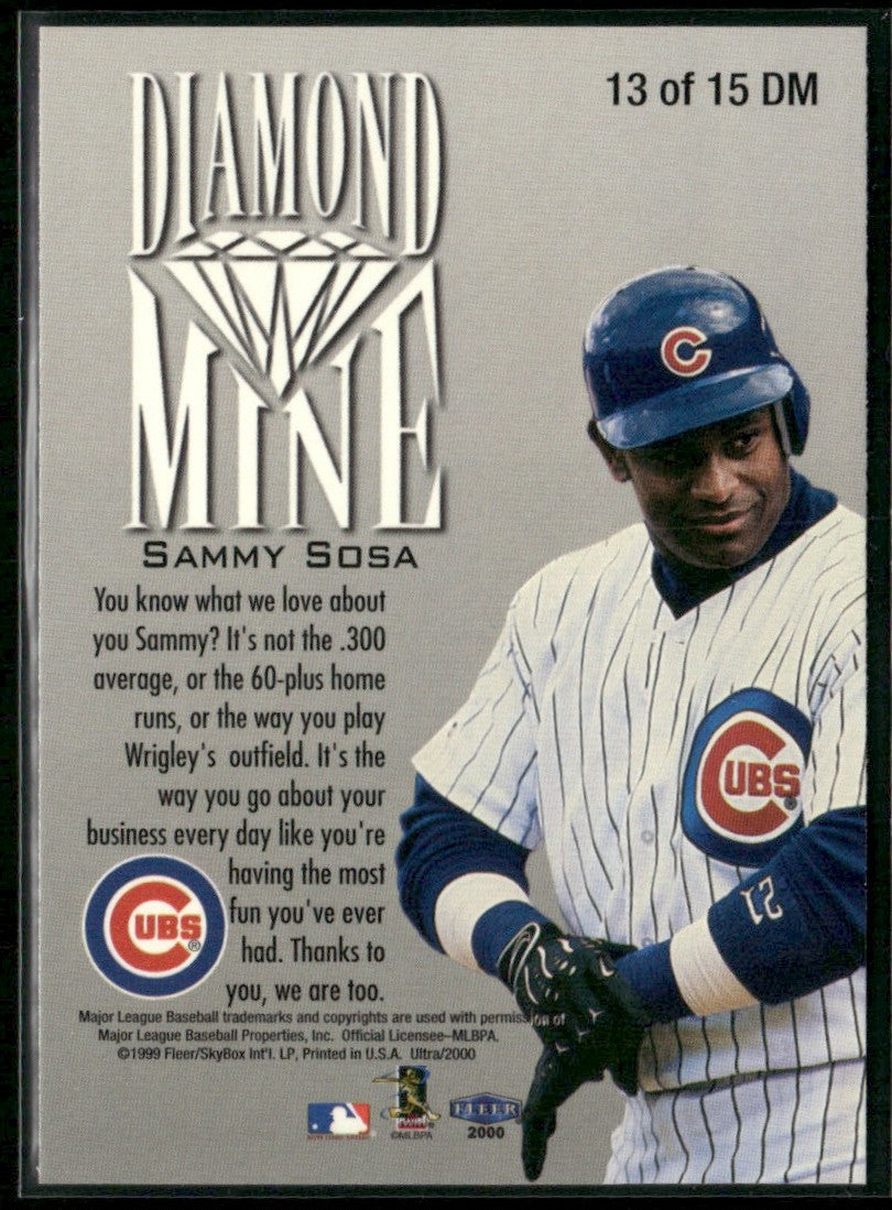 Sammy Sosa 2000 Fleer Ultra Diamond Mine #13 Chicago Cubs