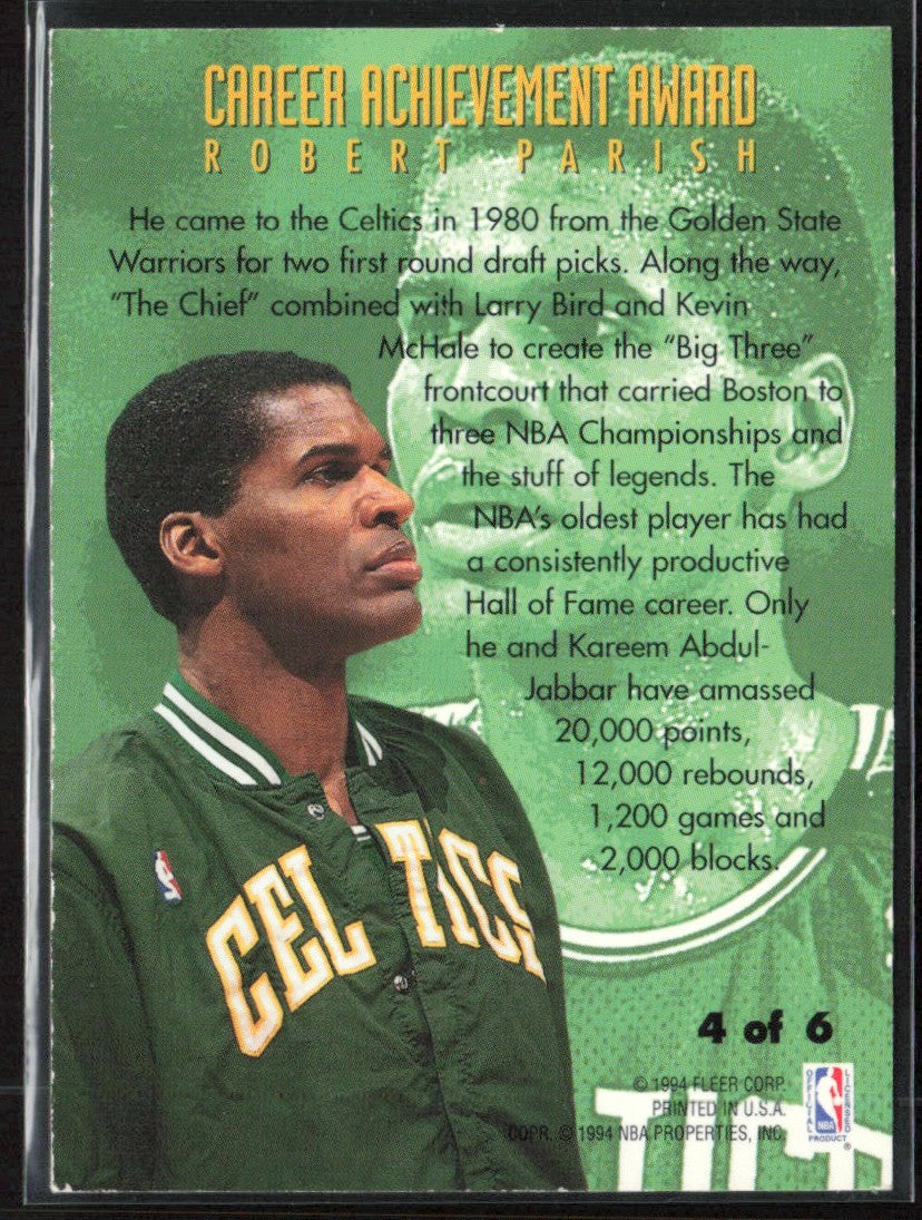 Robert Parish 1994 Fleer Career Achievement Awards #4 Boston Celtics