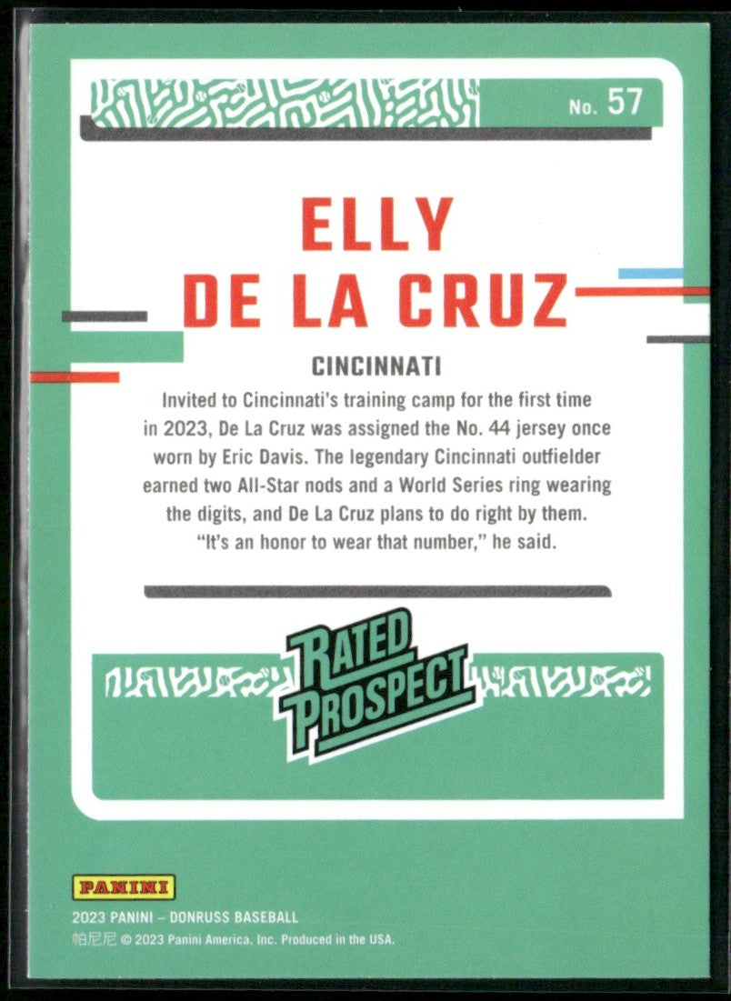 Elly De La Cruz 2023 Donruss #57 Cincinnati Reds